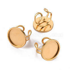 201 Stainless Steel Cuff Ring Findings&nbsp;STAS-S080-040F-G
