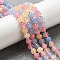 天然の天然翡翠ビーズ連売りを染めた  ラウンド  ミックスカラー  6mm  穴：1mm  約31個/連  7.48インチ（19cm）&nbsp;G-G021-02A-14