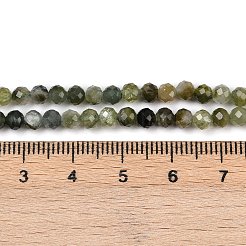 ナチュラルグリーントルマリンビーズ連売り  多面カット  ラウンド  4mm  穴：0.7mm  約96個/連  14.96~15.35''（38~39センチメートル）&nbsp;G-F798-A03-02