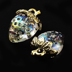 クリアアクリルパーツ  苺  透明  32x23x14.5mm  穴：2.5mm&nbsp;MACR-K335-04A