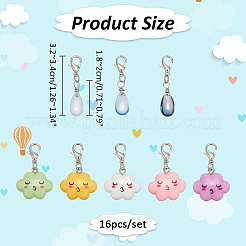 Teardrop & Cloud Locking Stitch Markers&nbsp;HJEW-AB00545