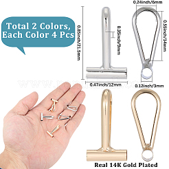 8Pcs 2 Colors Alloy Brooch Convert Pendant Hooks&nbsp;FIND-SC0019-07B