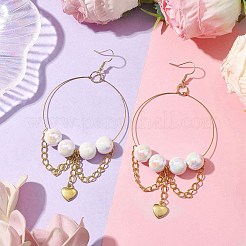 Stainless Steel Acrylic Imitation Pearl Dangle Earrings&nbsp;EJEW-JE05810
