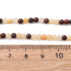 天然の赤いブラッドストーンと黄色い翡翠のビーズ連売り  ラウンド  3~3.5mm  穴：0.7mm  約135~139個/連  14.76''~14.96''（37.5~38センチメートル）&nbsp;G-Z116-A17-3mm