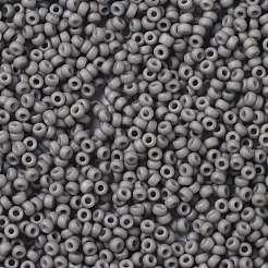 MIYUKIラウンドロカイユビーズ  日本製シードビーズ  15/0  （rr2317)マットオペークグレー  1.5mm  穴：0.7mm  約5555PCS /ボトル  10 G /ボトル&nbsp;SEED-JP0010-RR2317