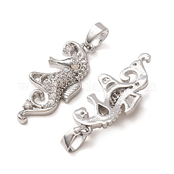 Brass Micro Pave Clear Cubic Zirconia Pendants&nbsp;CU-CBAAA19-01P