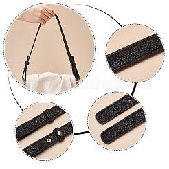 Puレザーバッグストラップ  バッグ交換用アクセサリー  ブラック  77.2x2.3x1.1cm  穴：4mm&nbsp;LS-DIY-WH0001-87B