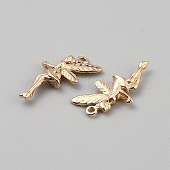 真鍮チャーム  妖精のチャーム  ゴールドカラー  19.5x11x3mm  穴：1.2mm&nbsp;KK-F885-01G