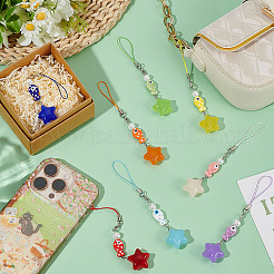 8Pcs Porcelain & Acrylic Mobile Straps&nbsp;HJEW-PH02161