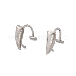 304ステンレススチールカフイヤリング  三角形  ステンレス鋼色  12.5x11.5mm&nbsp;EJEW-B116-05P
