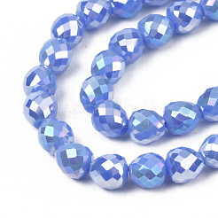 Electroplate Opaque Solid Color Glass Beads Strands&nbsp;EGLA-N002-26-A03