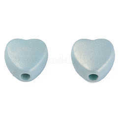 スプレープリントアクリルビーズ  ラバー加工スタイル  ハート  ミックスカラー  8.5x8x4mm  穴：1.8mm  約2500個/500g&nbsp;CACR-N006-22-C01
