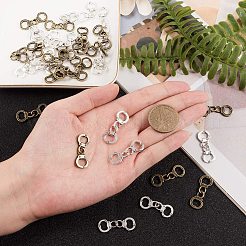 チベット風合金コネクター  手錠  アンティークブロンズ＆アンティークシルバー  30.5x11.5x1.5mm  穴：5x7mm  50個/箱&nbsp;TIBEP-PH0005-09