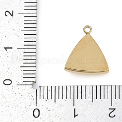 304ステンレススチールラインストーンチャーム  トライアングルチャーム  14KGP本金メッキ  13.5x12x3mm  穴：1.5mm&nbsp;STAS-L022-447G