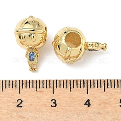 Boy Brass Cubic Zirconia European Beads&nbsp;KK-Q068-21B-G
