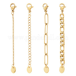 4Pcs 4 Styles 304 Stainless Steel Chain Extender&nbsp;HJEW-TA0001-43