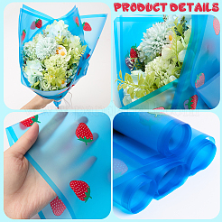プラスチッククラフト紙  クラフト紙を包む花の花束  ウェディングパーティーデコレーション  いちご模様の四角  ライトスカイブルー  570x570x0.1mm  20個/セット&nbsp;DIY-WH20007-24A