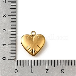304ステンレスペンダント  ハートチャーム  18KGP本金メッキ  17x16x5mm  穴：2mm&nbsp;STAS-V006-03G-06