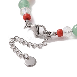 Snowman & Candy Cane Alloy Charm Bracelet&nbsp;BJEW-TA00265