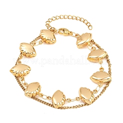 304 Stainless Steel Link Chain & Curb Chain Multi-strand Bracelets for Women&nbsp;BJEW-H641-01B-G