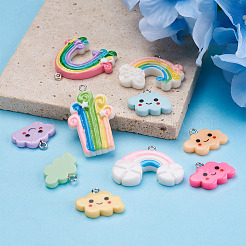 48Pcs 12 Style Resin Pendants&nbsp;RESI-KS0001-10
