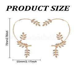 2Pcs 2 Styles Leaf Alloy Rhinestone Cuff Earrings&nbsp;EJEW-LP0007-021G