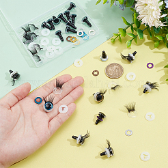 20Pcs 5 Colors Glitter Plastic Doll Craft Eyes with Eyelashes&nbsp;AJEW-PH0011-77