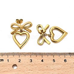 304 Stainless Steel Dangle Stud Earrings&nbsp;LS-EJEW-Q040-02A-G