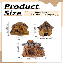 3個 3スタイル 樹脂製ハウスデコレーション  ミックスカラー  38~43x32~46.5x31~40mm  1個/スタイル&nbsp;DJEW-LP0001-25