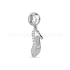 Sparkling High Heels Rhodium Plated 925 Sterling Silver European Dangle Charms&nbsp;TS-P-037