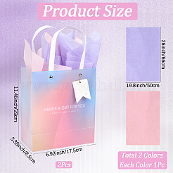 2Pcs Gradient Color Paper Gift Tote Bags&nbsp;ABAG-SP0001-28