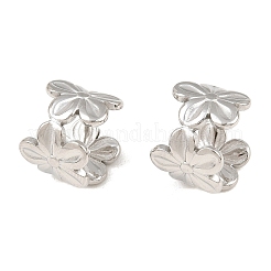 女性用304ステンレススチールカフイヤリング  花  ステンレス鋼色  11.5x10mm&nbsp;SA-CBA9061-03P