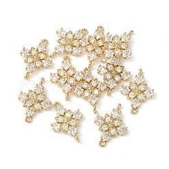 Brass Pave Cubic Zirconia Connector Charms&nbsp;KK-G462-45KCG-04