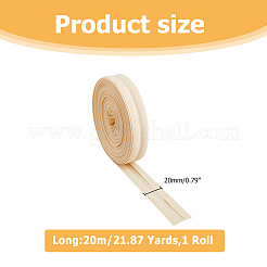 ポリコットン折り返しリボン1セット  フラット  ベージュ  3/4インチ（20mm）&nbsp;OCOR-NB0001-98C