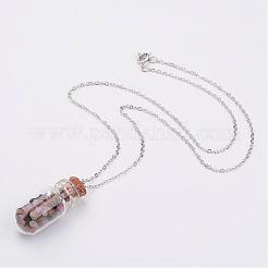 Glass Bottle Pendant Necklaces&nbsp;NJEW-JN01697