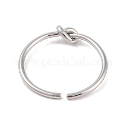 Non-Tarnish Simple Knotted 304 Stainless Steel Open Cuff Ring for Women Men&nbsp;RJEW-Z038-06P