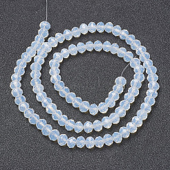 ガラスビーズ連売り  イミテーション翡翠  多面カット  ロンデル  透明  3.5~3.8x3mm  穴：0.8~1mm  約105~110個/連  29~31cm&nbsp;EGLA-A034-J3mm-D06