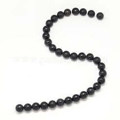天然な黒曜石の丸い彫刻が施されたオムマニパドメハムビーズ連売りを刻ん  艶消し  8mm  穴：1mm  約48個/連  15インチ&nbsp;G-L275-04-8mm