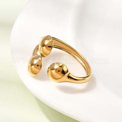 304 Stainless Steel Cuff Open Rings for Women&nbsp;RJEW-L342-12G