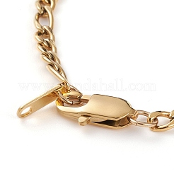 女性用 304 ステンレス フィガロ チェーン  カーブチェーンブレスレット  カニカン付き  ゴールドカラー  7-1/2インチ（19cm）&nbsp;BJEW-JB05840-01