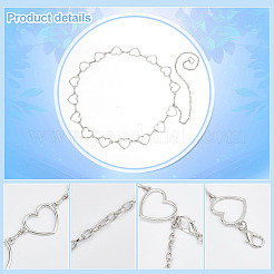 2Pcs 2 Style Alloy Heart Waist Chains&nbsp;AJEW-PH0004-05