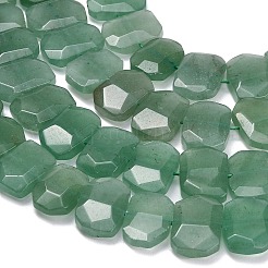 天然石グリーンアベンチュリンビーズ連売り  長方形  多面カット  15x20x6mm  穴：1.5mm  約25個/連  14.96インチ（38cm）&nbsp;G-C285-A07-01