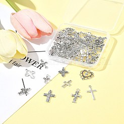 チベット風合金ペンダント3セット  クロステーマペンダントセット  アンティークシルバー  18~27x11~20x1~3.5mm  穴：1.5~3mm&nbsp;FIND-FS0003-92