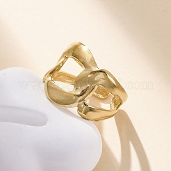 女性用楕円形 304 ステンレススチール オープンカフリング  18KGP本金メッキ  16mm  調整可能&nbsp;RJEW-Z083-03G-03