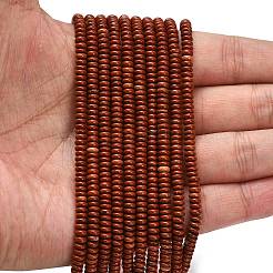 天然石レッドジャスパービーズ連売り  ロンデル  4x1.5mm  穴：0.7mm  約155個/連  14.96''（38センチメートル）&nbsp;G-L635-A39-4x2mm