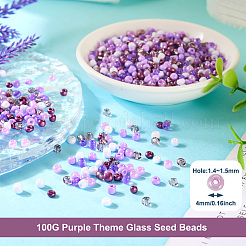 100G Opaque & Transparent Inside Colours 6/0 Glass Seed Beads&nbsp;SEED-TA0001-12C
