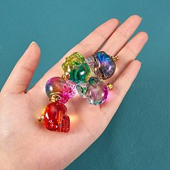 5Pcs 5 Color Electroplate K9 Glass Pendants&nbsp;EGLA-SZ0001-33