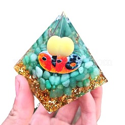オルゴナイトピラミッド樹脂エネルギー発生器  ホームオフィスのデスク装飾用  陰陽  60x60x60mm&nbsp;PW-WG2FD2D-02