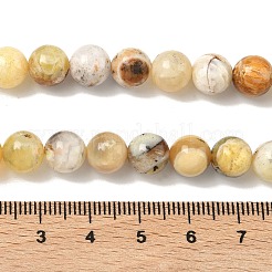 天然石イエローオパールビーズ連売り  ラウンド  8~8.5mm  穴：0.8mm  約47個/連  14.96インチ（38cm）&nbsp;G-I213-18-8mm