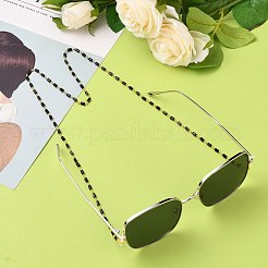 眼鏡チェーン  眼鏡用ネックストラップ  手作りのガラスビーズチェーン付き  ハンダ付け  鉛フリー＆カドミウムフリー  真鍮パーツ  ラバーループエンドと真鍮製カニカン  ミックスカラー  28.1インチ（71.5cm）&nbsp;AJEW-EH00287